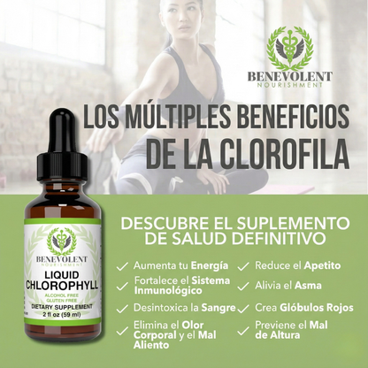 Clorofila líquida en gotas