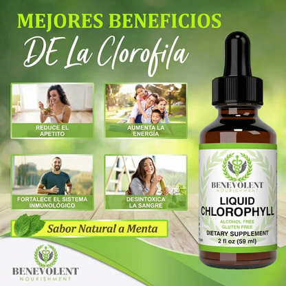 Clorofila líquida en gotas