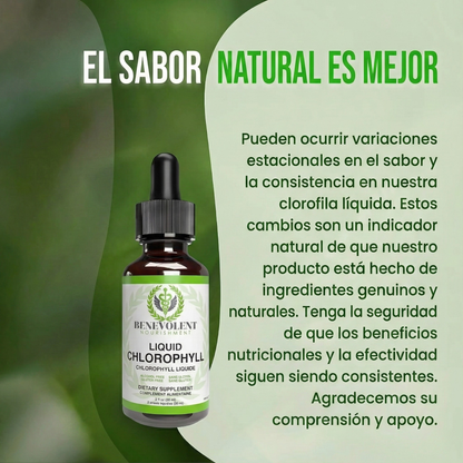 Clorofila líquida en gotas